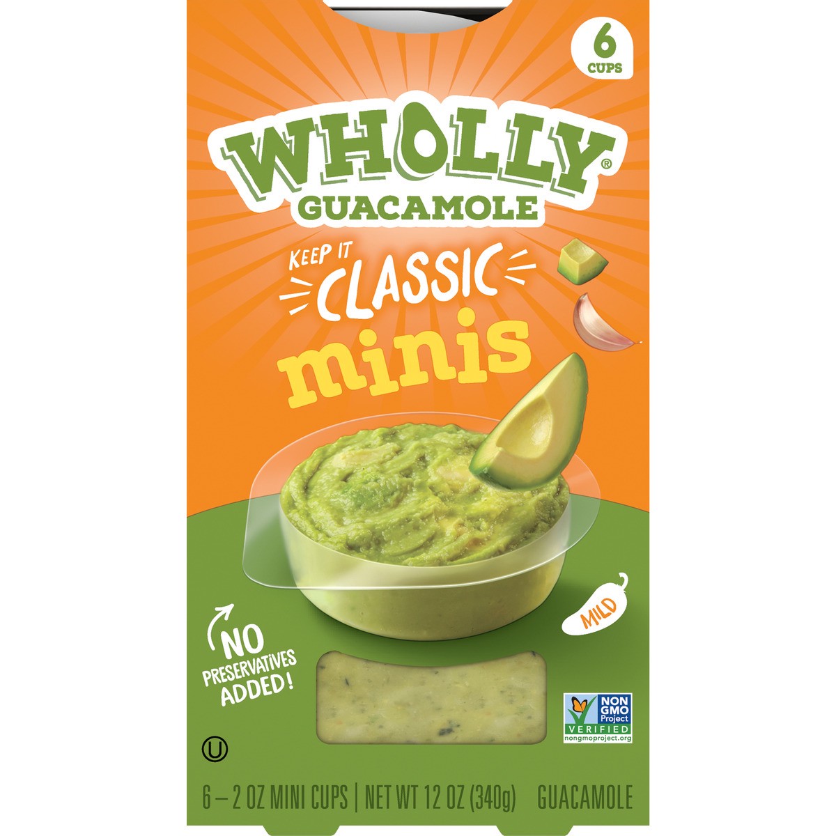 slide 1 of 17, Wholly Guacamole Classic Guacamole Minis 6-2 oz. Cups, 12 oz