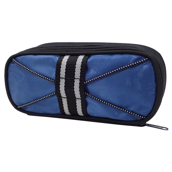 slide 1 of 1, Office Depot Brand Bungee Pencil Pouch, 8-1/4'' X 4'', Blue/Black, 1 ct