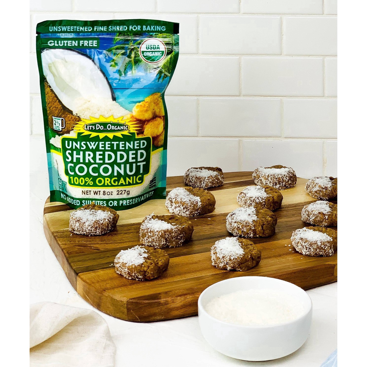 slide 6 of 22, Let's Do Organic Unsweetened Shredded Coconut 8 oz Stand Pack, 8 oz