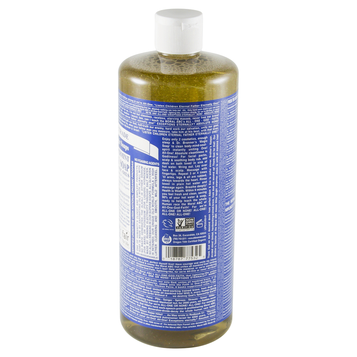 slide 3 of 4, Dr. Bronner's Pure Castile Soap - Hemp Peppermint, 32 oz