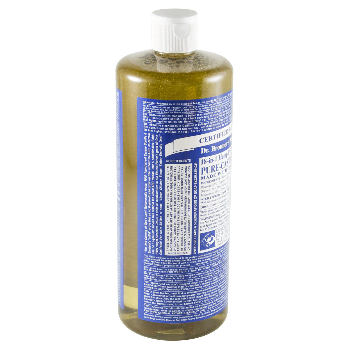 slide 4 of 4, Dr. Bronner's Pure Castile Soap - Hemp Peppermint, 32 oz