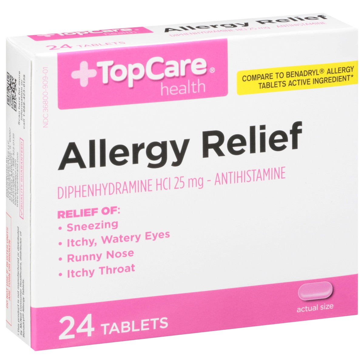 slide 2 of 9, TopCare Allergy Ultra Med Tabs, 24 ct