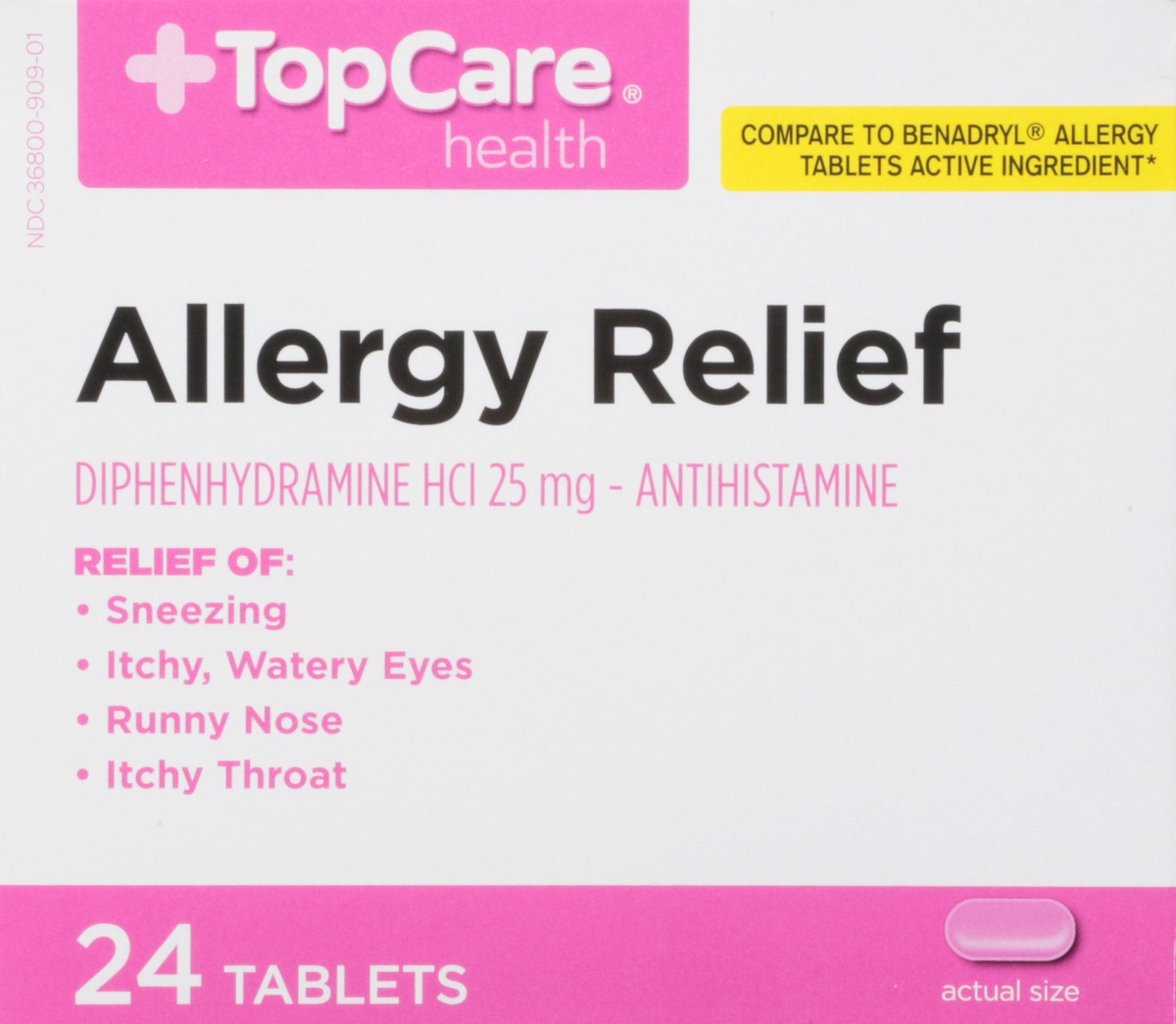 slide 9 of 9, TopCare Allergy Ultra Med Tabs, 24 ct