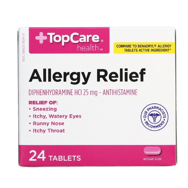 slide 1 of 9, TopCare Allergy Ultra Med Tabs, 24 ct