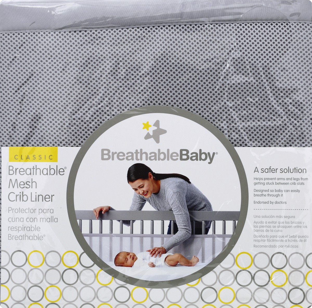 slide 5 of 5, BreathableBaby Mix & Match Breathable Mesh Crib Liner - Grey Mist, 1 ct