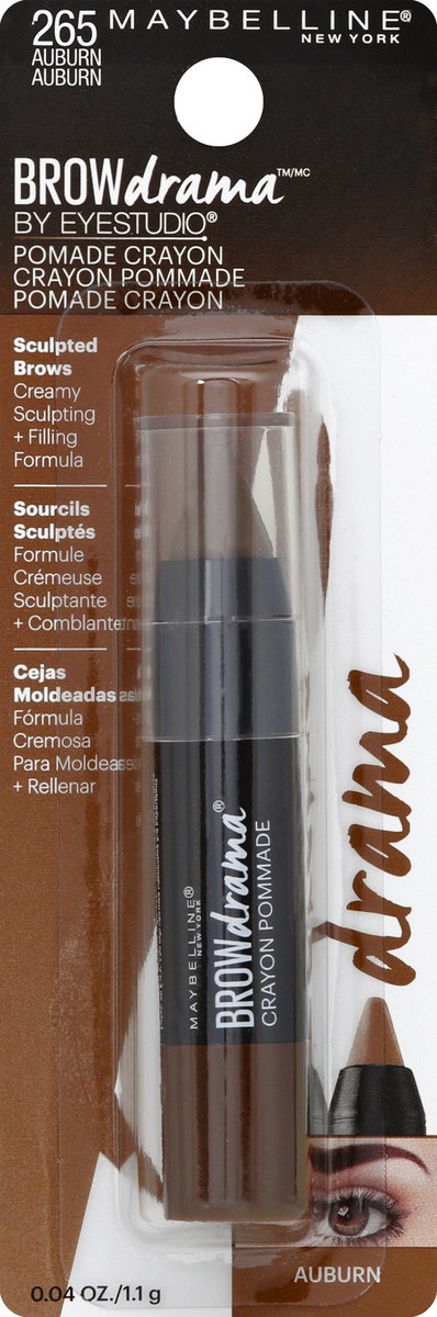 slide 2 of 2, Maybelline Eyestudio Brow Drama Pomade Crayon 265 Auburn, 0.04 oz