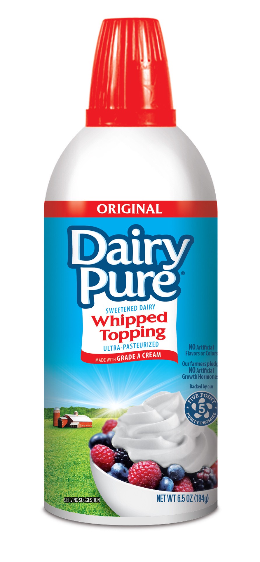 slide 1 of 1, Dairy Pure Ultra Pasteurized Dairy Whipped Topping - 6.5 Oz Aerosol Canister, 6.5 oz