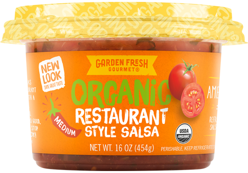 slide 1 of 3, Garden Fresh Organic Medium Restaurant Style Salsa, 16 oz
