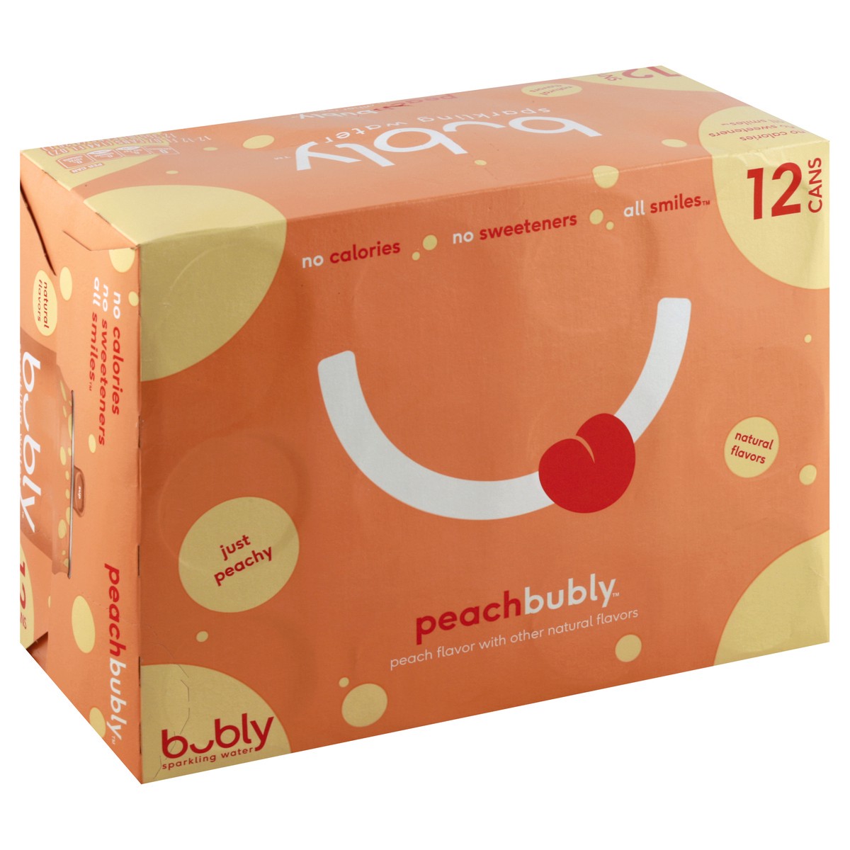 slide 7 of 10, bubly Sparkling Water Peach - 12 ct; 12 fl oz, 12 ct; 12 fl oz