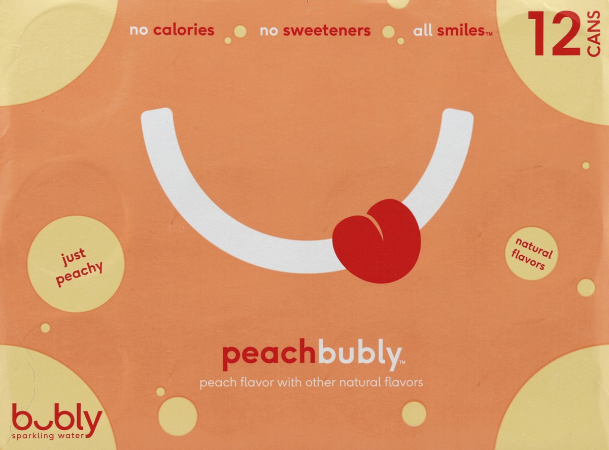 slide 5 of 10, bubly Sparkling Water Peach - 12 ct; 12 fl oz, 12 ct; 12 fl oz