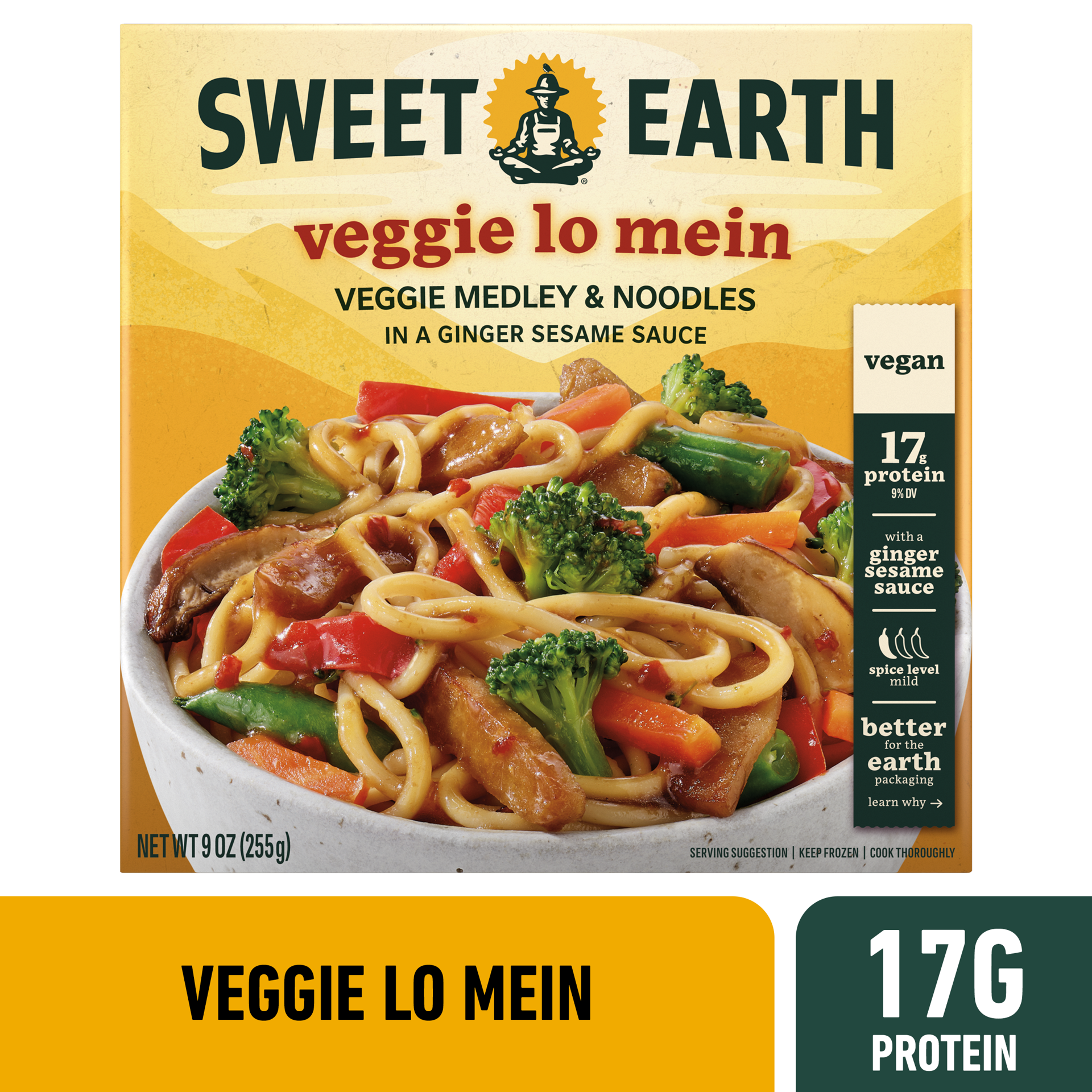 slide 1 of 1, Sweet Earth Veggie Lo Mein, Frozen Dinner For One, 9 oz, 9 oz