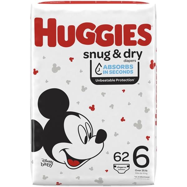 slide 1 of 1, Huggies Snug & Dry Diapers, Size 6, 62 ct