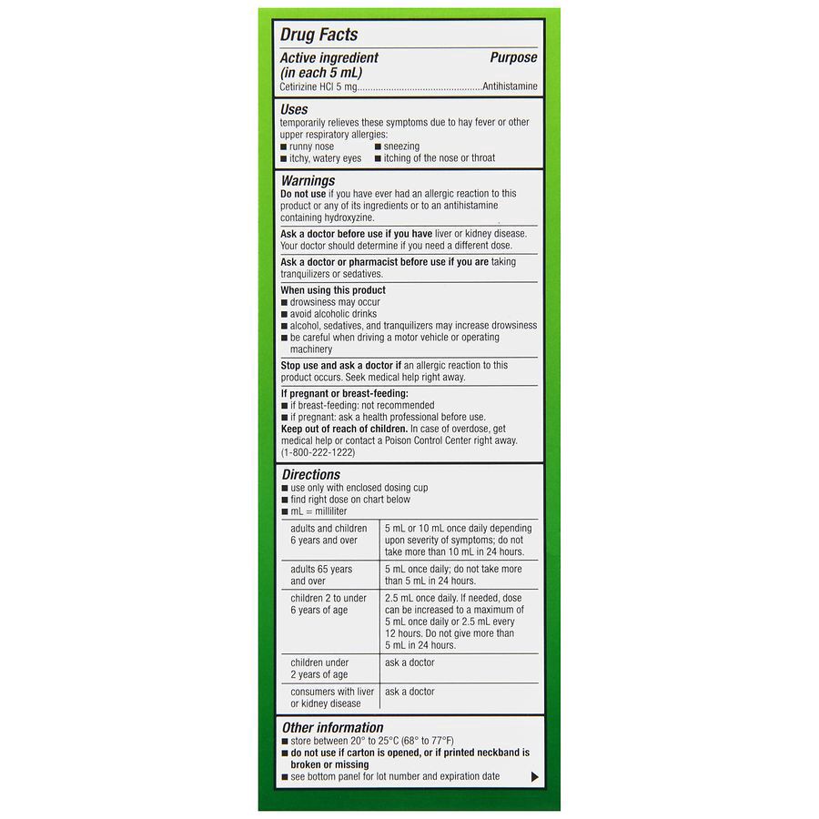 slide 3 of 5, Walgreens Cetirizine Hydrochloride All Day Allergy Oral Solution Grape, 8 fl oz