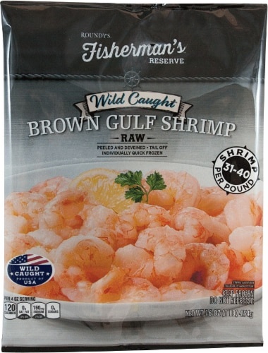 slide 1 of 1, Roundy's Fishermans Reserve Wild Caught Brown Gulf Shrimp, 1 lb