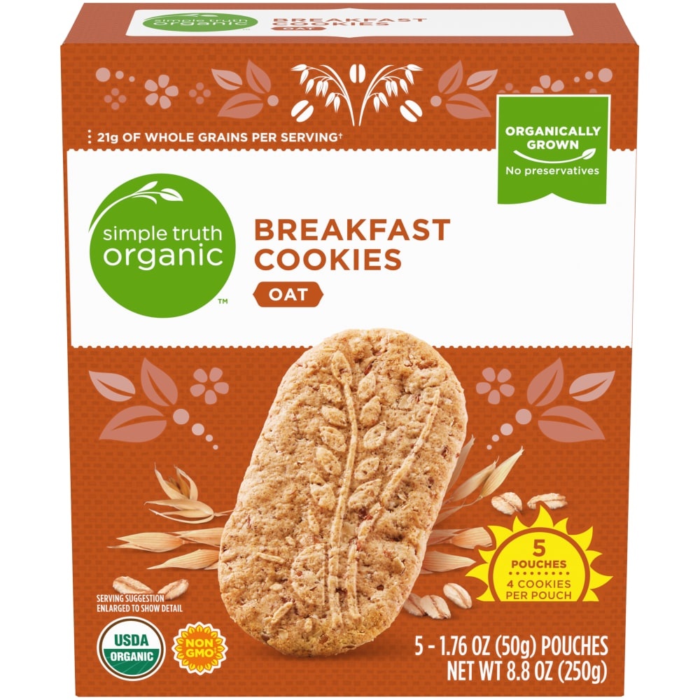 slide 1 of 1, Simple Truth Organic Simpletruth Organic Oat Breakfast Cookies, 5 ct; 1.76 oz