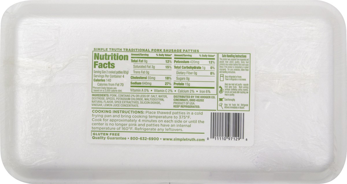 slide 8 of 10, Simple Truth Breakfast Sausage Patties, 12 oz