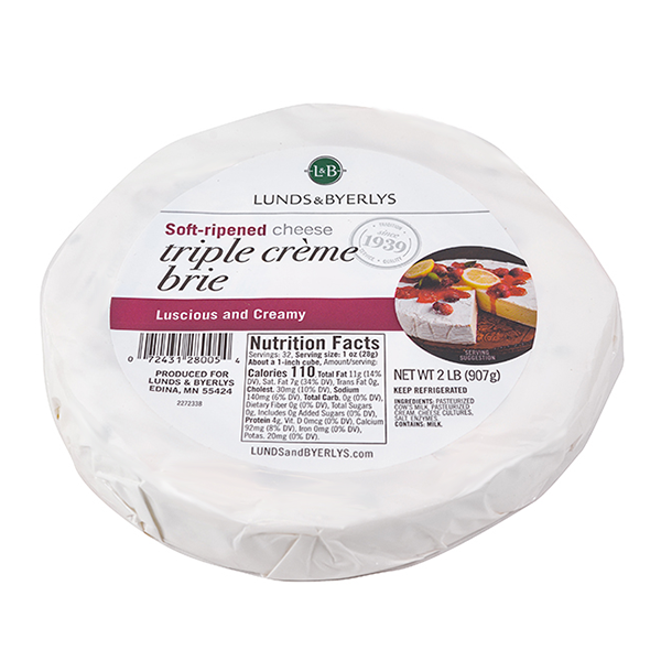 slide 1 of 1, L&B Triple Creme Brie Cheese Wheel, 2 lb