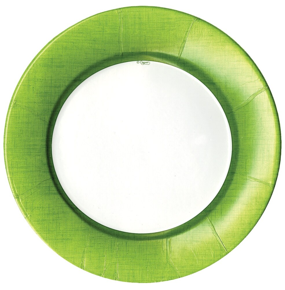 slide 1 of 1, Caspari Salad Plate Moss Green Linen, 8 ct