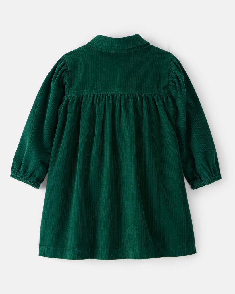 slide 3 of 4, Carter's Carters Baby Girl Corduroy Long-Sleeve Dress - Green Green 9M, 1 ct