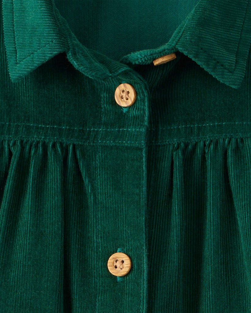 slide 2 of 4, Carter's Carters Baby Girl Corduroy Long-Sleeve Dress - Green Green 9M, 1 ct