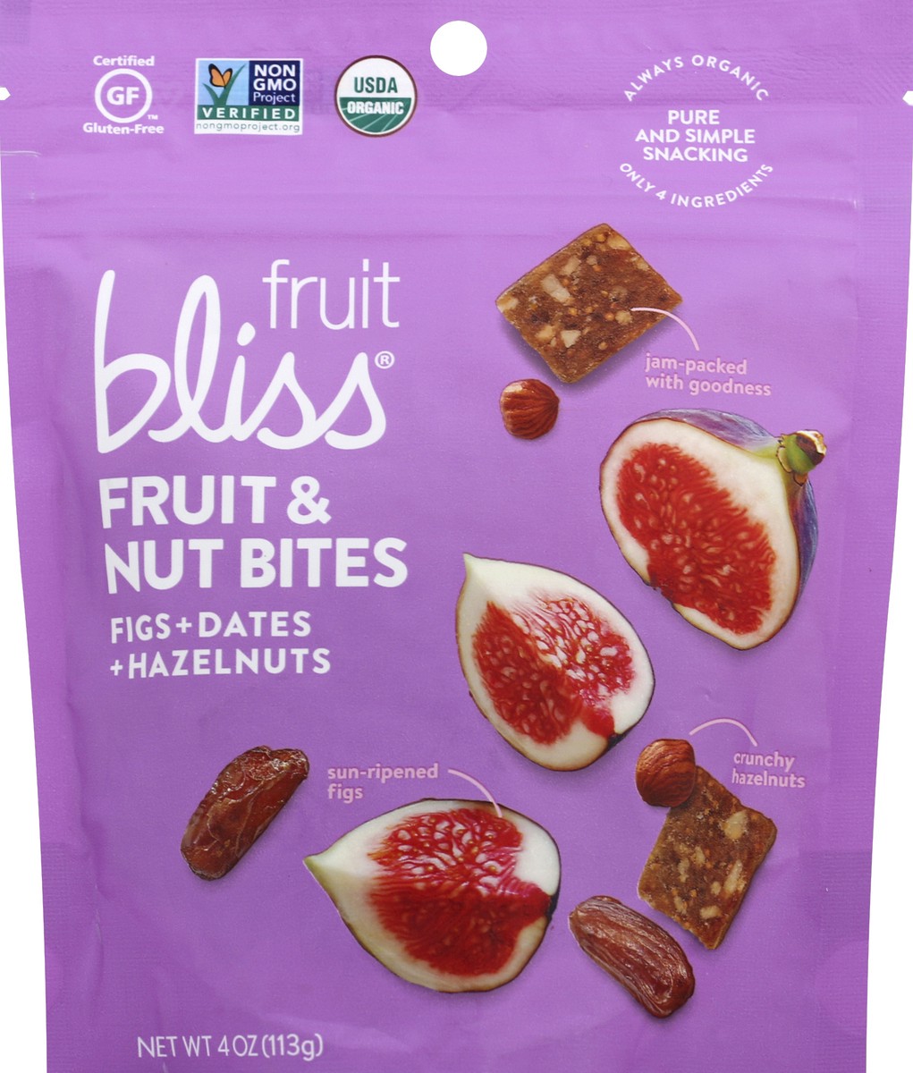 slide 2 of 2, Fruit Bliss Fruit & Nut Bites, Figs + Dates + Hazelnuts, 4 oz