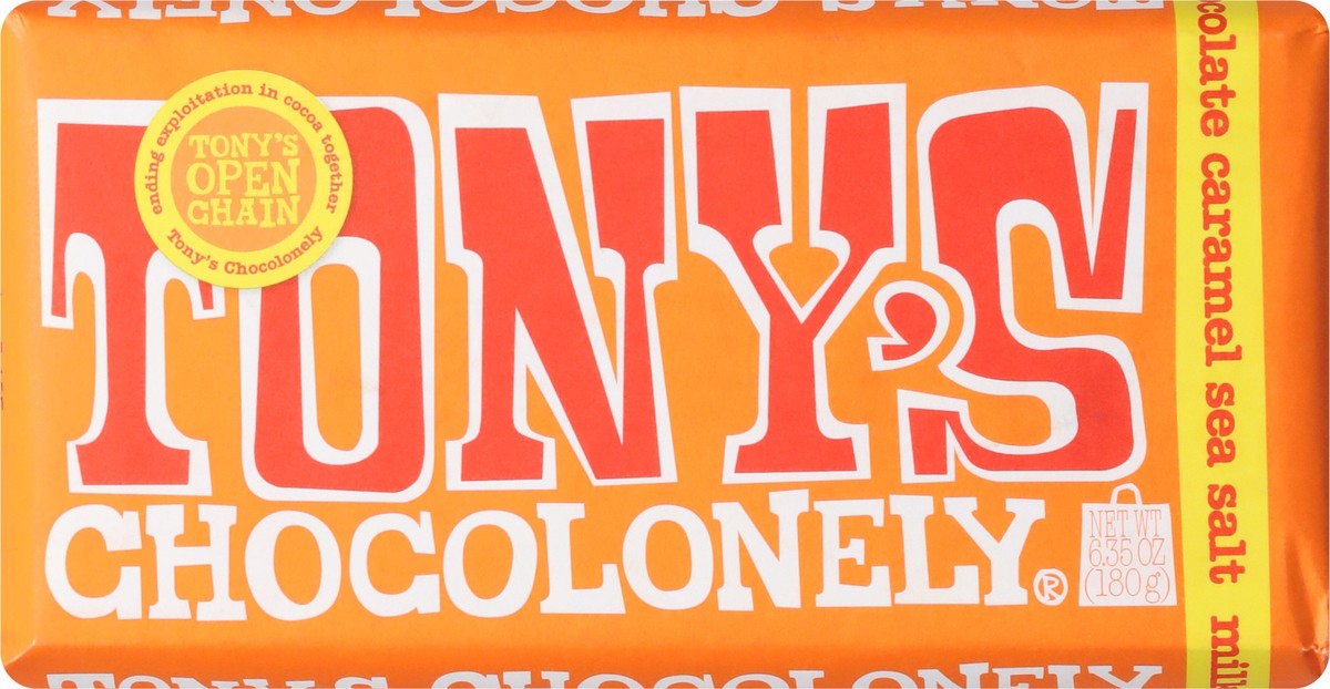 slide 2 of 9, Tony's Chocolonely Caramel Sea Salt Milk Chocolate 6.35 oz, 6.35 oz