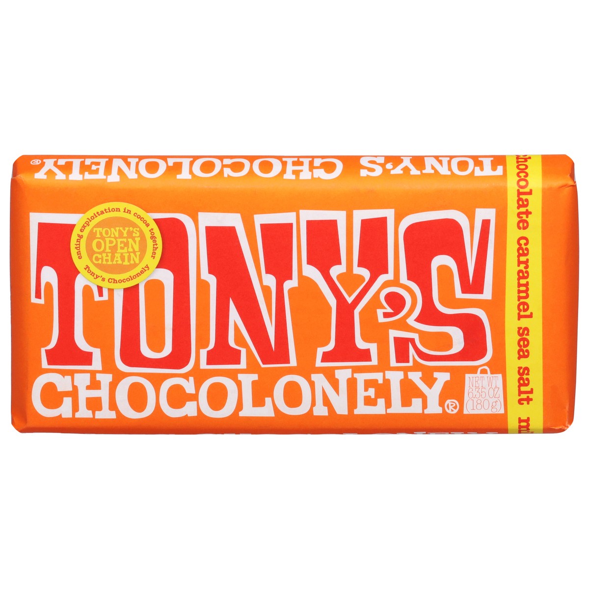 slide 1 of 9, Tony's Chocolonely Caramel Sea Salt Milk Chocolate 6.35 oz, 6.35 oz