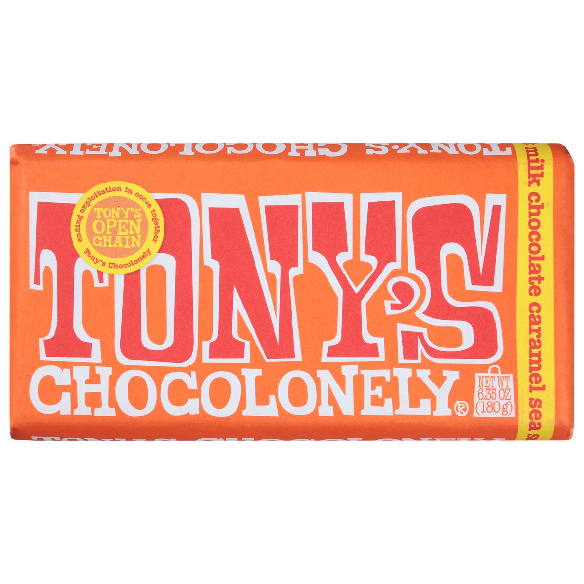 slide 1 of 9, Tony's Chocolonely Caramel Sea Salt Milk Chocolate 6.35 oz, 6.35 oz