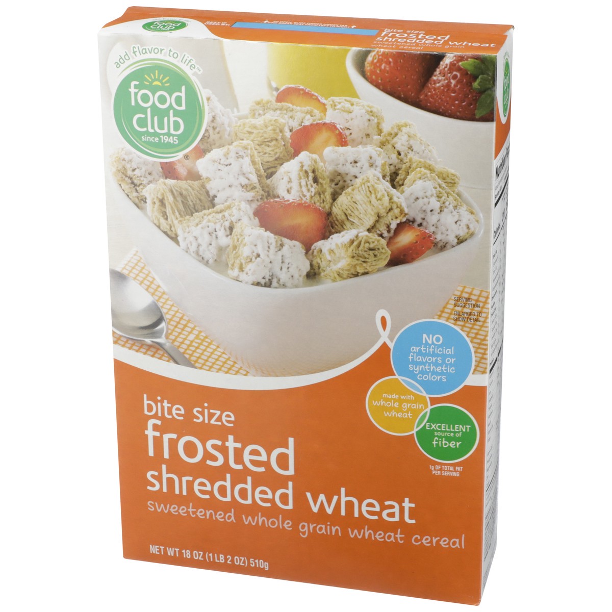 slide 9 of 9, Food Club Cereal, Frosted Shredded Wheat, Bite Size, 18 oz