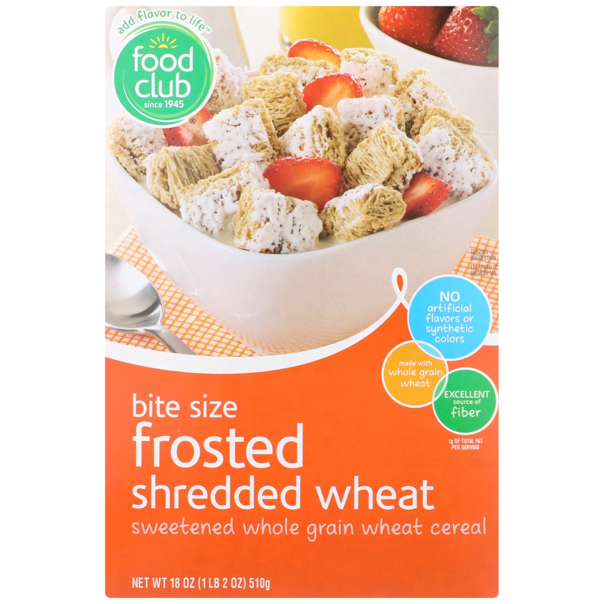 slide 4 of 9, Food Club Cereal, Frosted Shredded Wheat, Bite Size, 18 oz