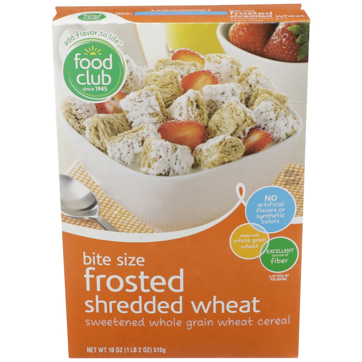slide 1 of 9, Food Club Cereal, Frosted Shredded Wheat, Bite Size, 18 oz