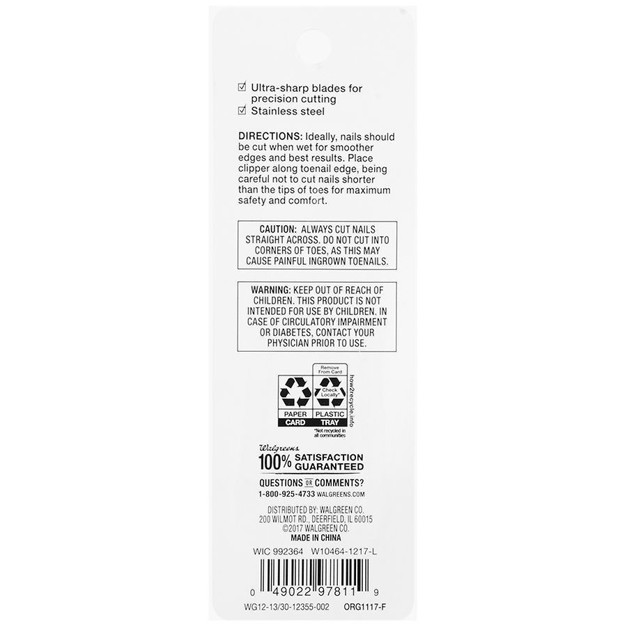 slide 2 of 2, Walgreens Beauty Deluxe Toenail Clipper, 1 ct