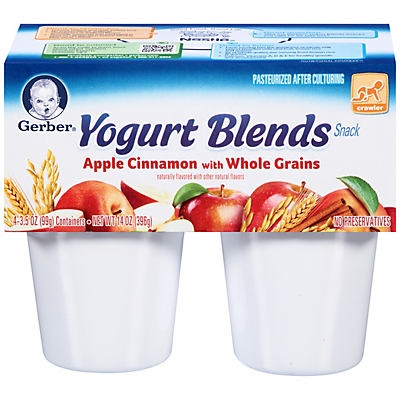 slide 1 of 1, Gerber Yogurt Blends Snack Apple, Cinnamon & Whole Grain Yogurt, 14 oz