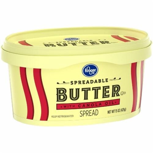 slide 2 of 6, Kroger Spreadable Butter With Canola Oil, 15 oz