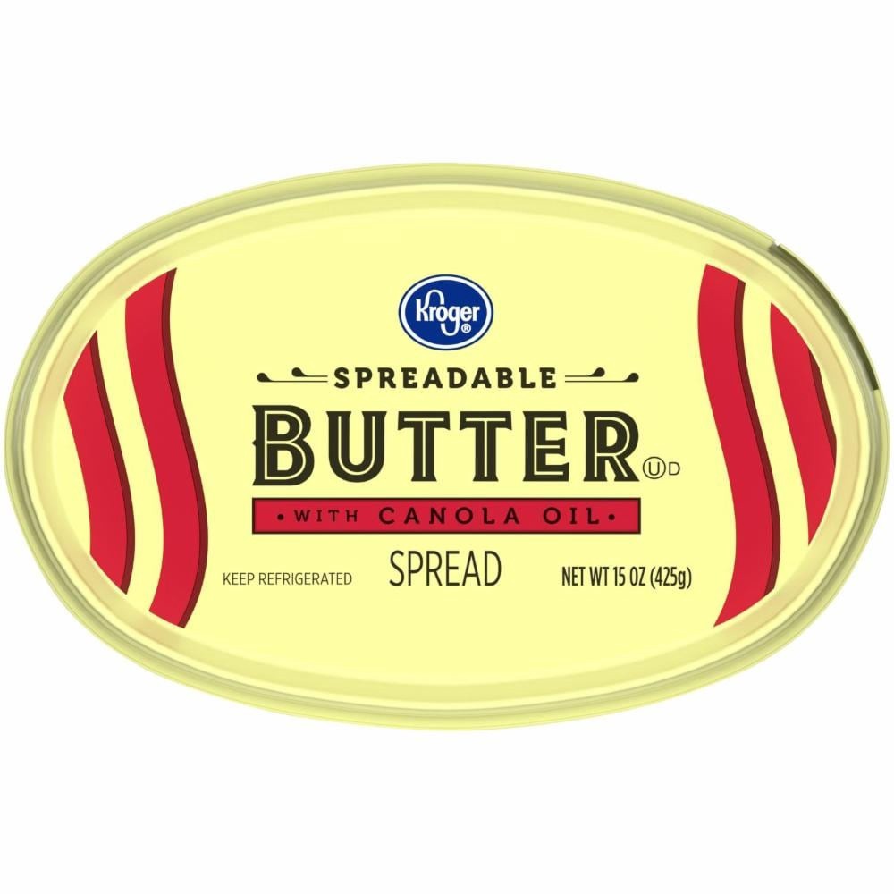 slide 4 of 6, Kroger Spreadable Butter With Canola Oil, 15 oz