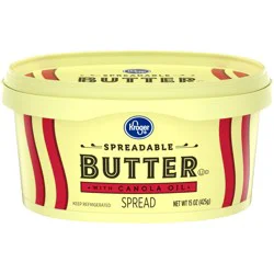 Kroger Spreadable Butter With Canola Oil - 15 oz