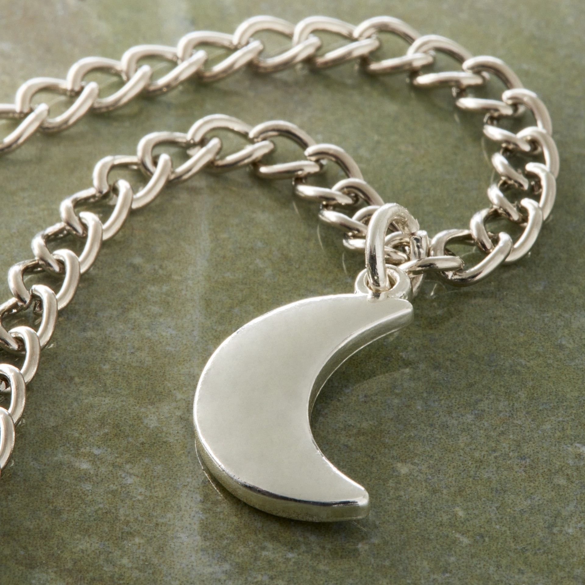 slide 4 of 4, Charmalong Silver Plated Moon Charm By Bead Landing, 0.93 in x 0.44 in x 0.22 in