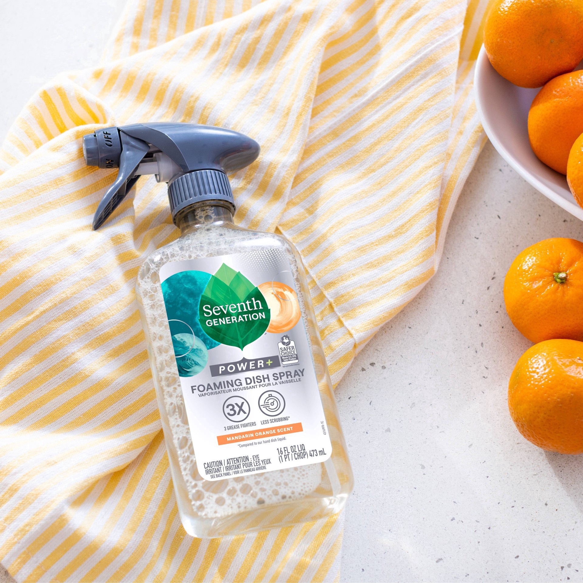 slide 26 of 26, Seventh Generation Power+ Foaming Mandarin Orange Scent Dish Spray 16 fl oz, 16 fl oz