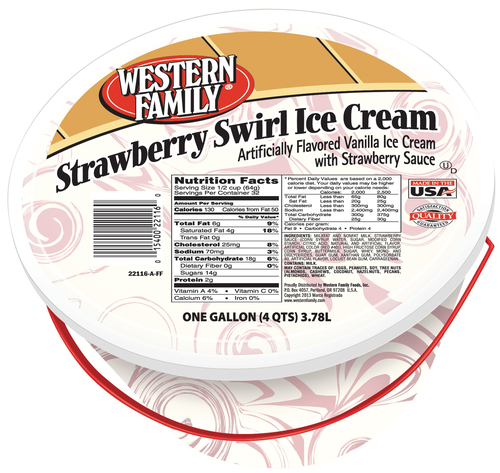 slide 1 of 1, Western Family Strawberry Swirl Pail, 4 qt