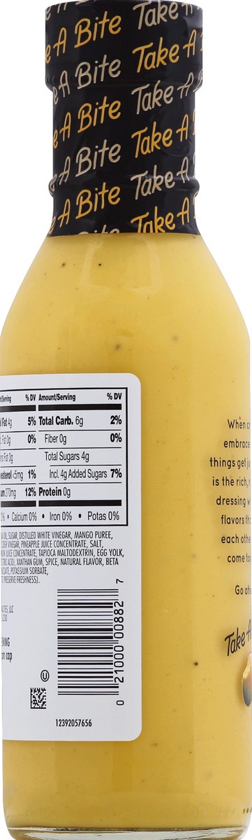 slide 4 of 6, Bitten Creamy Mango Dressing with Real Fruit, 12 oz Bottle, 12 fl oz