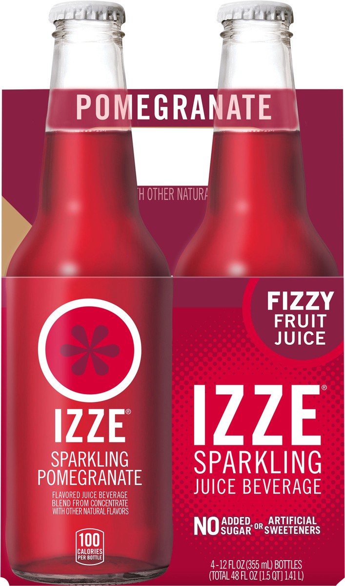 slide 2 of 6, Izze Pomegranate Sparkling Juice 4Pk, 48 oz