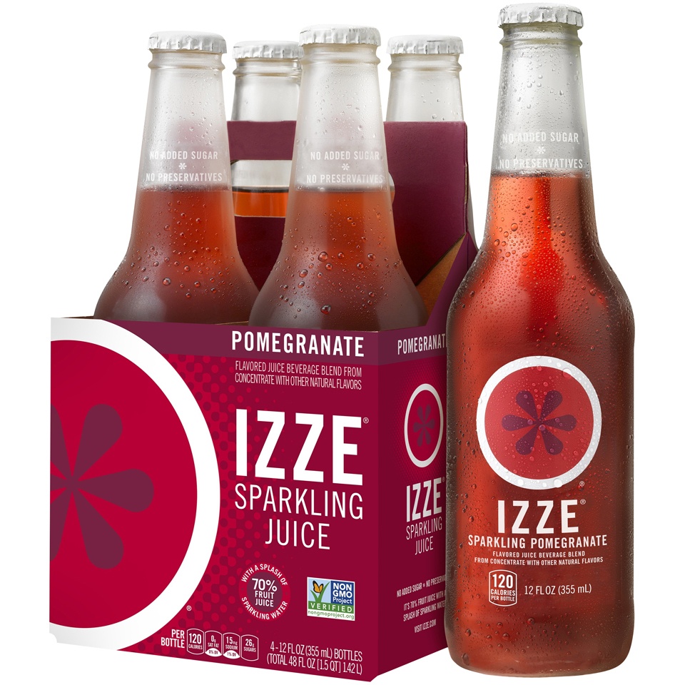 slide 3 of 3, Izze Sparkling Pomegranate Bottles, 4 ct; 12 oz