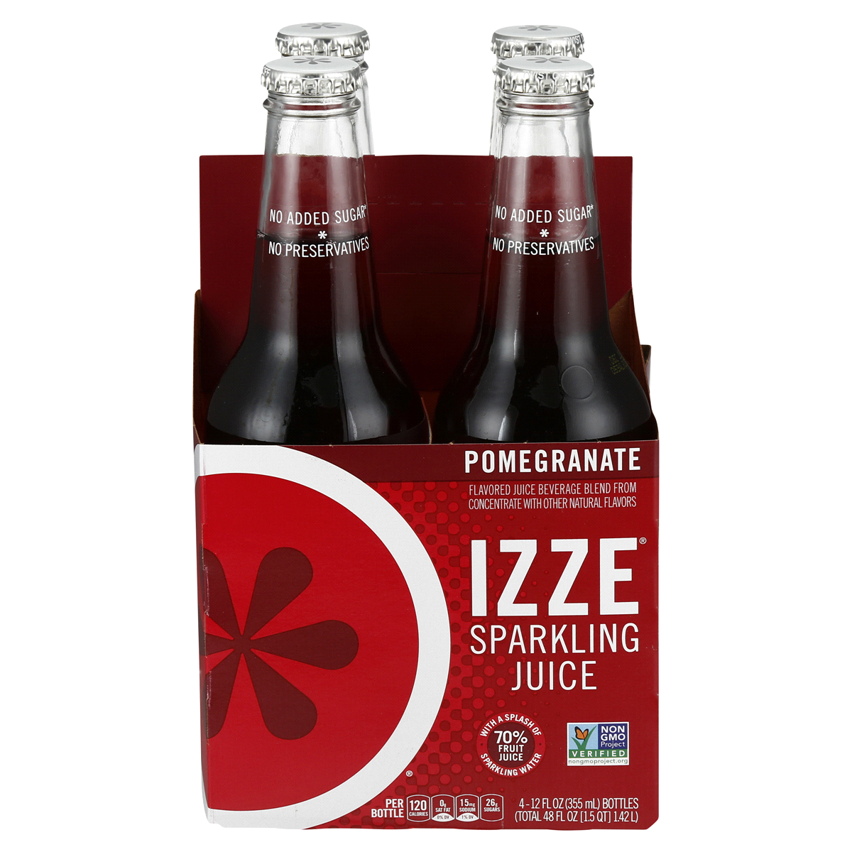 slide 1 of 3, Izze Sparkling Pomegranate Bottles, 4 ct; 12 oz