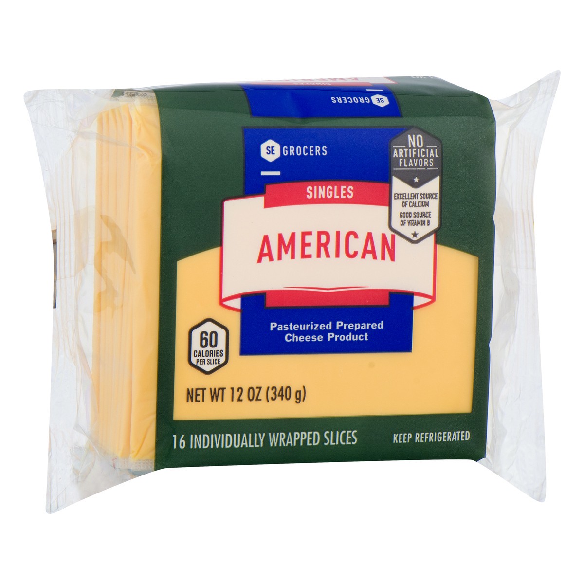 slide 2 of 2, SE Grocers Singles American, 12 oz
