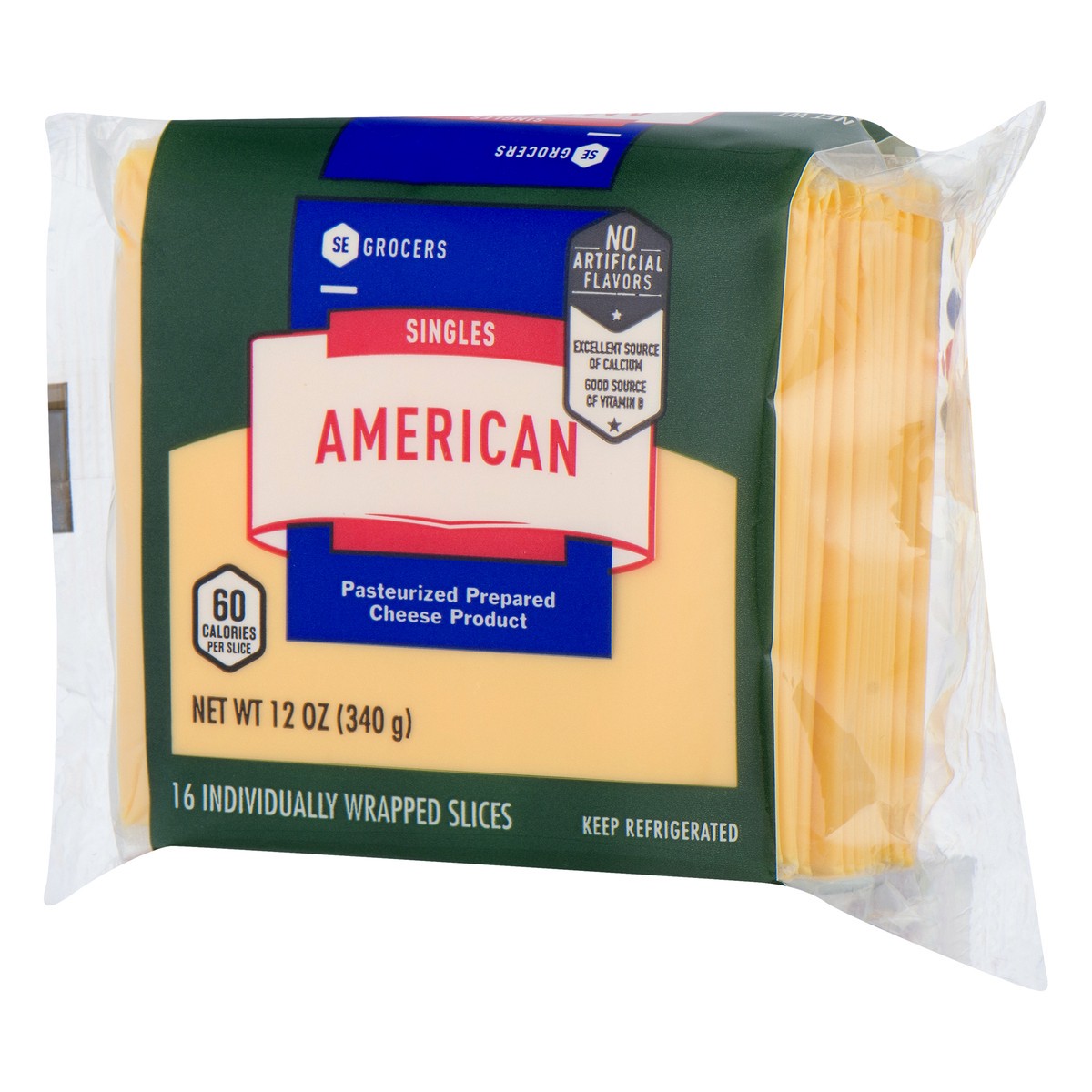 slide 1 of 2, SE Grocers Singles American, 12 oz