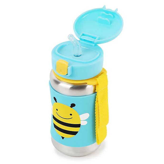 slide 3 of 4, Skip Hop SKIP*HOP Zoo Bee Stainless Steel Straw Bottle, 1 ct