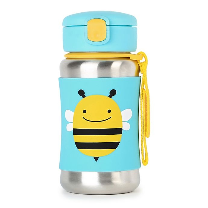 slide 1 of 4, Skip Hop SKIP*HOP Zoo Bee Stainless Steel Straw Bottle, 1 ct