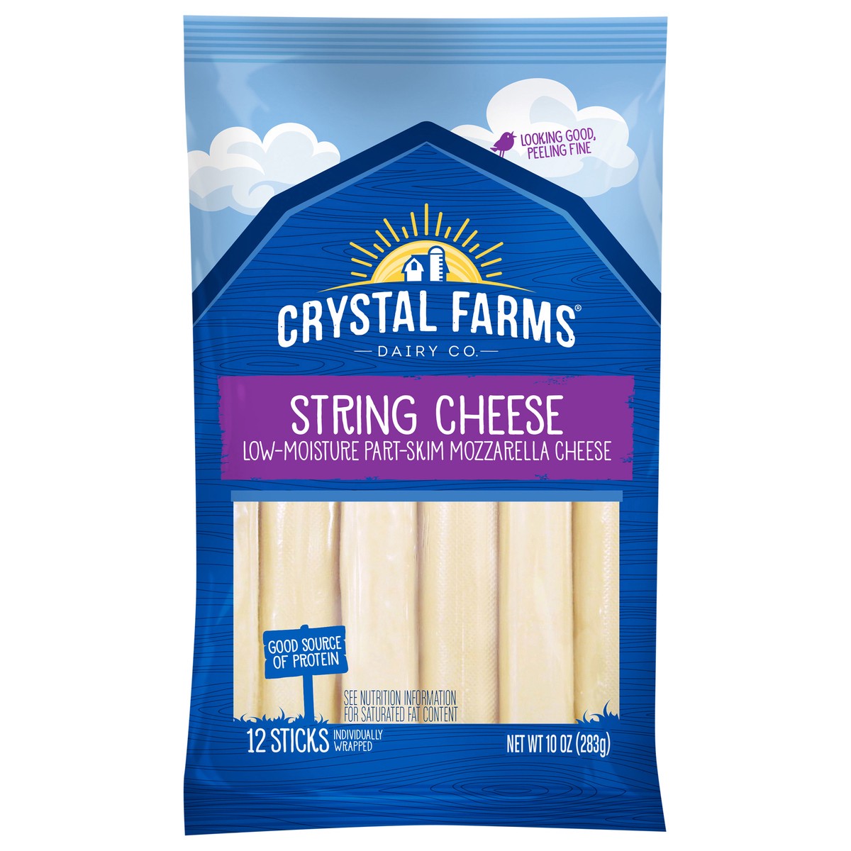 slide 1 of 1, Crystal Farms String Cheese, 12 ct