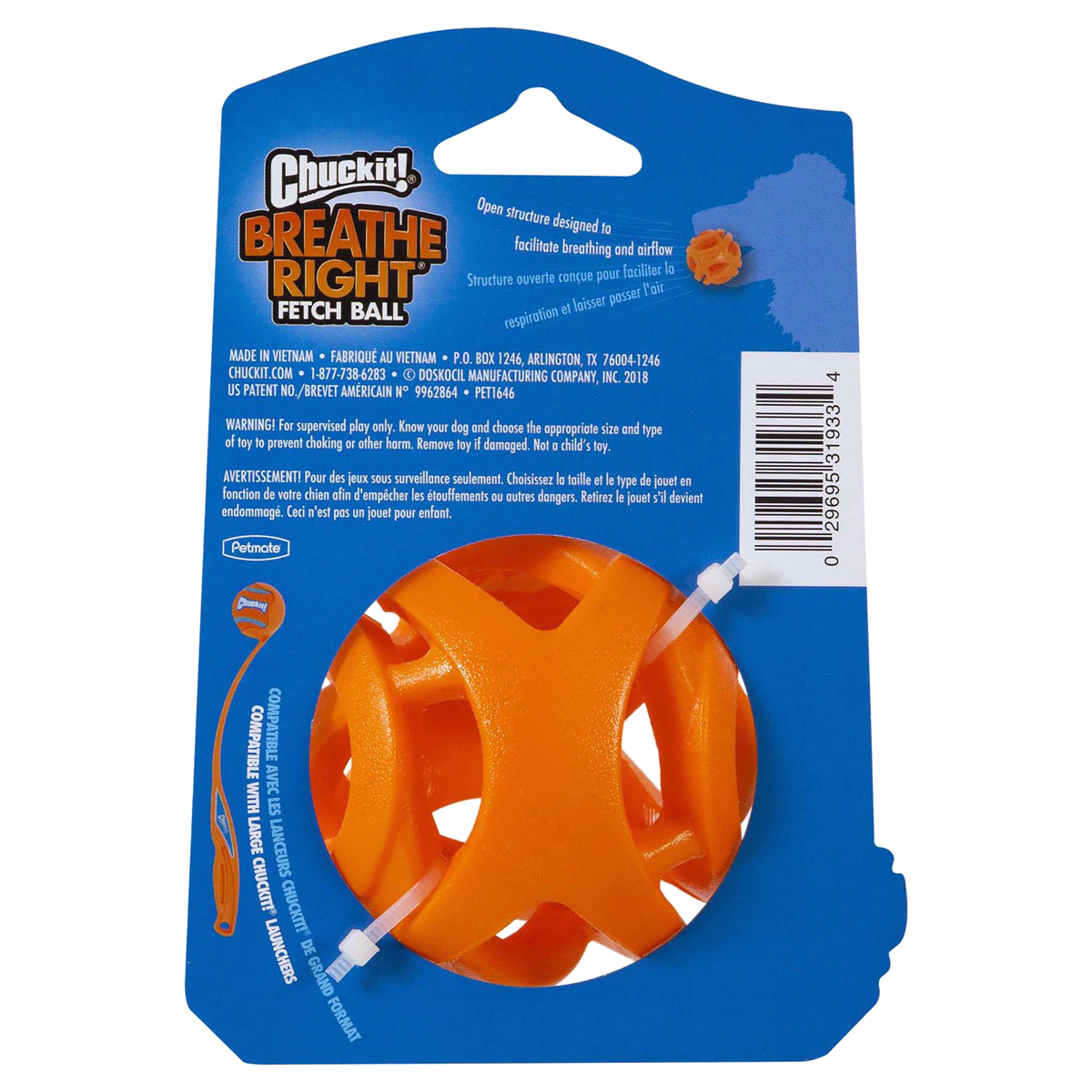 slide 7 of 9, Chuckit! Breathe Right Fetch Ball Dog Toy, Large, 1 ct