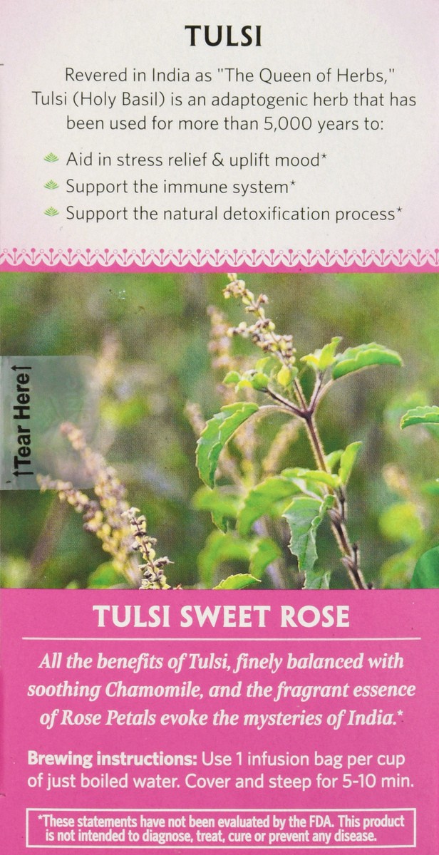 slide 6 of 12, Organic India Caffeine Free Infusion Bags Tulsi Sweet Rose Tea - 18 ct, 18 ct